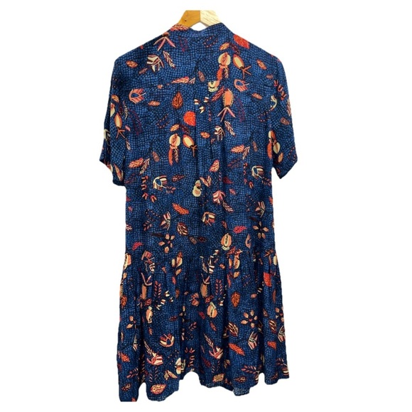 ULLA JOHNSON Adalyn Dress Blue Floral Silk Mini Size 12 Botanical Print NWT - Picture 10 of 15